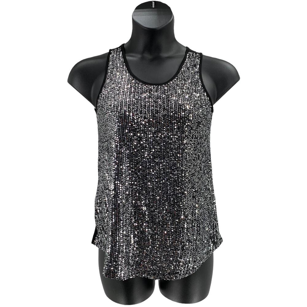 Urban Diction Women's Sequin Tank Black - Regular